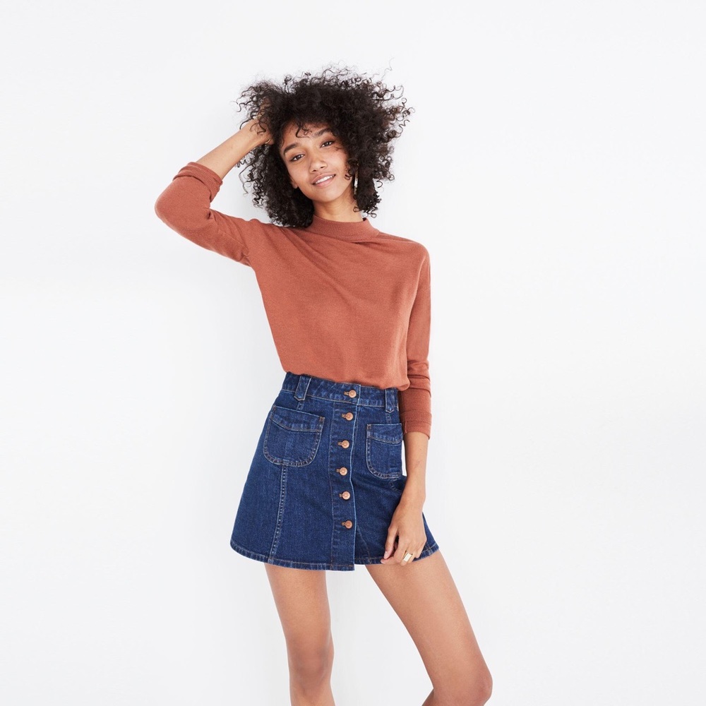 Madewell Denim Skirt Button Front Size 25